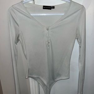 PrettyLittlething button-up white bodysuit